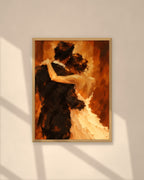 After Hours art print in a natural oak frame on a warm plaster wall