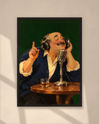 On Air art print in a black frame on a warm beige wall with sunlight and window shadows